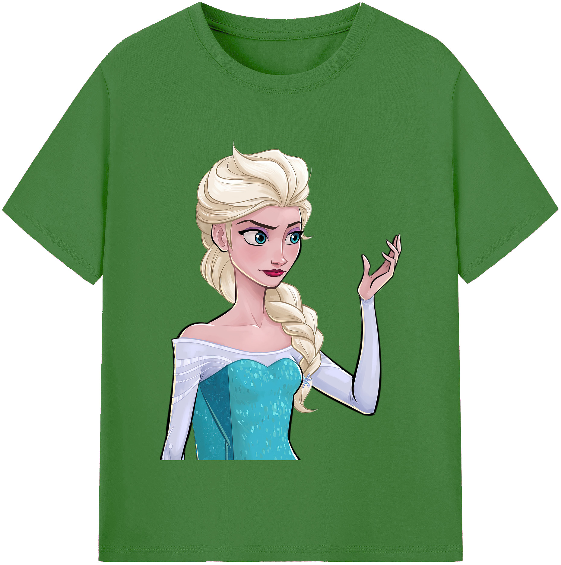 （画像用） アナと雪の女王 アンナ エルサ Frozen Anna Elsa レディースカジュアルプリントTシャツ（綿100％）
